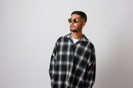 WAX (ワックス) Shaggy ombre check shirts (オンブレチェックシャツ