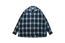 WAX (ワックス) Shaggy ombre check shirts (オンブレチェックシャツ) BLACK