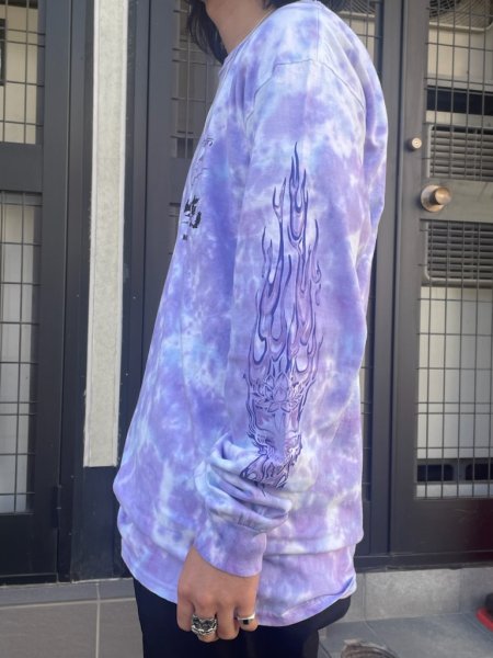 exodus (エクソダス) HOLY MOUTAIN TIEDYE L/S T SHIRT (プリントタイダイ長袖TEE) BLUE×PURPLE