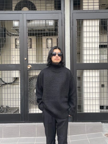 TONY TAIZSUN (トニータイズサン) KURT MOHAIR TURTLE KNIT(SOLID) (タートルネックモヘアニット) BLACK