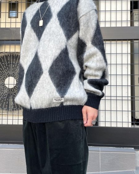 WACKO MARIA (ワコマリア) DIAMOND MOHAIR CREW NECK SWEATER ...