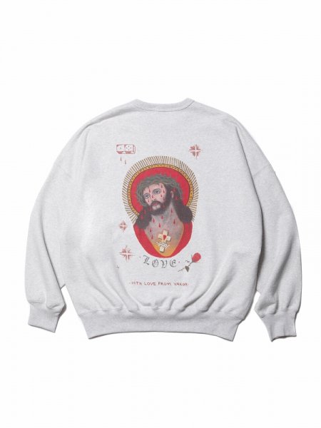 COOTIE (クーティー) Open End Yarn Sweat Crew (JESUS) (オープンエンドヤーンスウェットクルー) Oatmeal