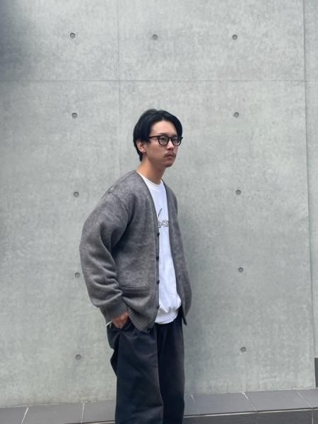 WACKO MARIA (ワコマリア) MOHAIR CARDIGAN ( TYPE-2 ) (ロゴ刺繍モヘアカーディガン) GRAY