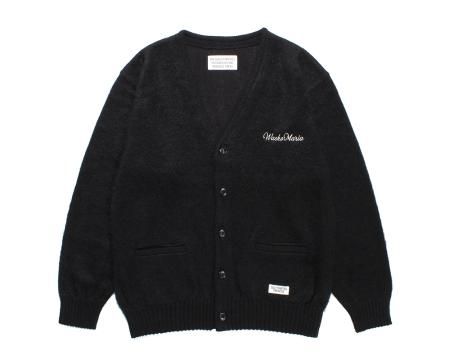 63センチ身幅WACKO MARIA ワコマリア 10SS ロゴ刺繍ニットカーディガン 10SS-KNT-02 ブラック/レッド