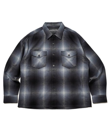DELUXE (デラックス) PENDLETON × DELUXE SHIRTS (オンブレチェックワークシャツ) BLACK