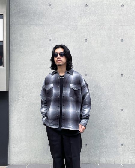 DELUXE (デラックス) PENDLETON × DELUXE SHIRTS (オンブレチェックワークシャツ) BLACK