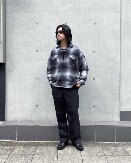 DELUXE (デラックス) PENDLETON × DELUXE SHIRTS (オンブレチェックワークシャツ) BLACK