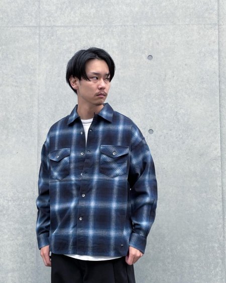 DELUXE (デラックス) PENDLETON × DELUXE SHIRTS (オンブレチェックワークシャツ) BLUE