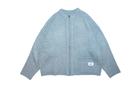 WAX (ワックス) Zip up crew neck cardigan (ジップクルーネック ...