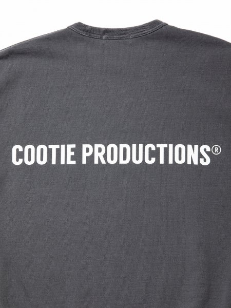 COOTIE (クーティー) Pigment Dyed Open End Yarn Sweat Crew (ピグメントダイスウェットクルー) Black