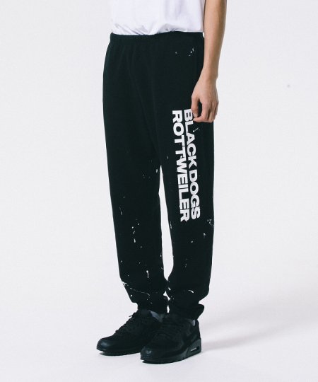 ROTTWEILER (ロットワイラー) R.W PAINTED SWEAT PANTS(ペイント加工スウェットパンツ) BLACK