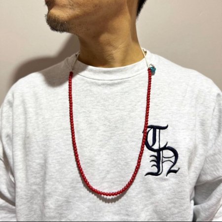 TONY TAIZSUN (トニータイズサン) TONY WHITE HEARTS BEADS NECKLESS(ホワイトハートビーズネックレス)  RED