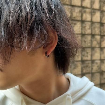 GARNI ブラック フープピアス 片耳用　エターナルピアス L GARNI - 【取り寄せ】【片耳用】 フープ ピアス / Eternal