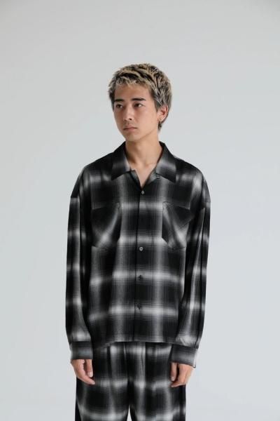 DELUXE デラックス PONTIAC オンブレチェックオープンカラーシャツ DELUXE (デラックス) PONTIAC (オンブレチェックオープンカラーシャツ