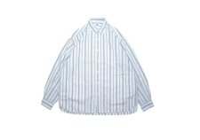 ڻĤ1WAX (å) Stripe pocket shirts(ȥ饤ץݥåȥ) BROWN