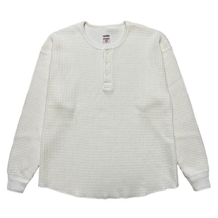 exodus (エクソダス) HEAVY WEIGHT WAFFLE HENLEY NECK SHIRTS(ヘビーウェイトヘンリーネックシャツ)  WHITE