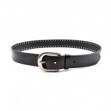 ڻĤ1MINEDENIM(ޥǥ˥) Double Studs Leather Belt(֥륹å쥶٥) BLACK