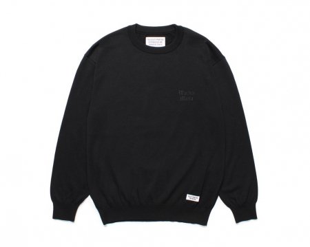 WACKO MARIA (ワコマリア) COTTON KNIT CREW NECK SWEATER ( TYPE-2 )(コットンクルーネックニット)  BLACK