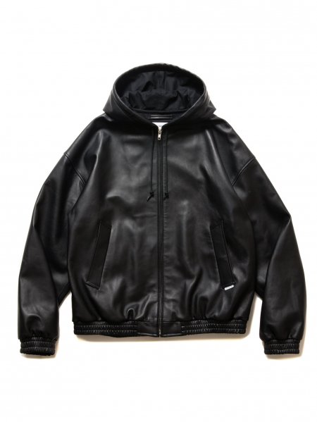 COOTIE (クーティー) Leather Zip Hoodie(レザージップフーディ) Black