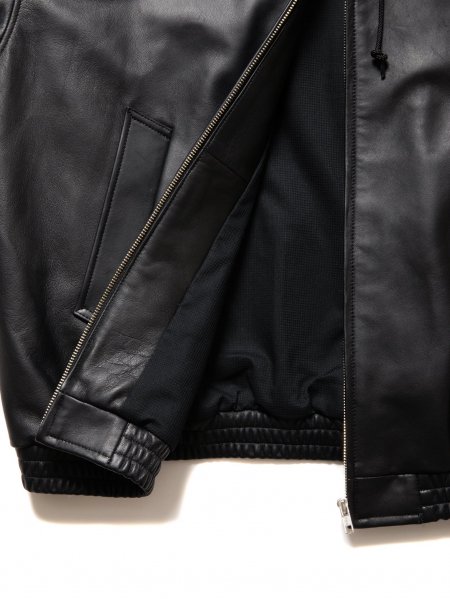 COOTIE (クーティー) Leather Zip Hoodie(レザージップフーディ) Black