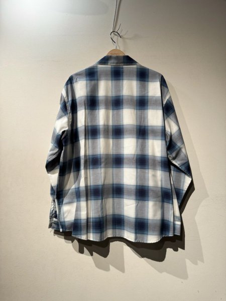 ROTTWEILER (ロットワイラー)R9 OMBRE OPENCOLLAR SHIRT(オンブレチェックシャツ) BLUE