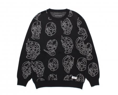 WACKO MARIA (ワコマリア) 56 TATTOO STUDIO / JACQUARD SWEATER ( TYPE-1 )(56 TATTOO ジャガードニット) BLACK