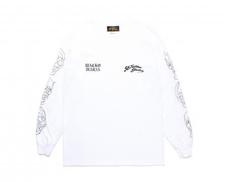 WACKO MARIA (ワコマリア) 56 TATTOO STUDIO / CREW NECK LONG SLEEVE T-SHIRT(56  TATTOO長袖Ｔシャツ) WHITE