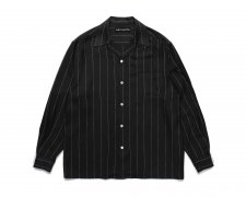 ڻĤ1WACKO MARIA (拾ޥꥢ) STRIPED OPEN COLLAR SHIRT L/S ( TYPE-2 ) (ȥ饤ץץ󥫥顼) BLACK