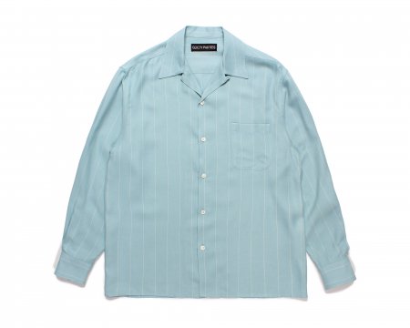 WACKO MARIA (ワコマリア) STRIPED OPEN COLLAR SHIRT L/S ( TYPE-2 )  (ストライプオープンカラーシャツ) MINT