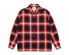 ڻĤ1WACKO MARIA (拾ޥꥢ) OMBRE CHECK OPEN COLLAR SHIRT L/S ( TYPE-1 )(֥åץ󥫥顼) RED