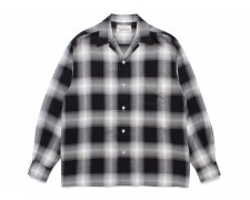 WACKO MARIA (拾ޥꥢ) OMBRE CHECK OPEN COLLAR SHIRT L/S ( TYPE-1 )(֥åץ󥫥顼) GRAY