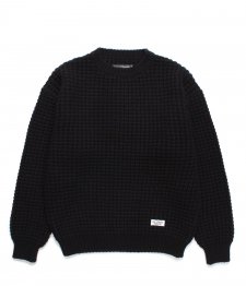 ڻĤ1WACKO MARIA (拾ޥꥢ) WAFFLE KNIT SWEATER(åե˥åȥ) BLACK