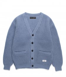 ڻĤ2WACKO MARIA (拾ޥꥢ) WAFFLE KNIT CARDIGAN(åե˥åȥǥ) BLUE