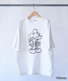 ڻĤ2JOHN BULL(֥) MICKEY MOUSE / Embroideryt T WHITE
