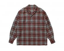 WACKO MARIA (拾ޥꥢ)WOOL OMBRE CHECK OPEN COLLAR SHIRT L/S ( TYPE-2 )(ڥɥȥ󥦡륷)GRAY-ORANGE