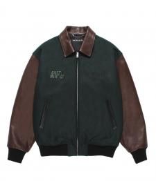 WACKO MARIA (�拾�ޥꥢ)LEATHER VARSITY JACKET ( TYPE-1 )(�쥶���С����ƥ������㥱�å�) GREEN