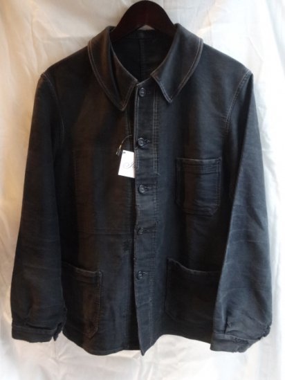 40's Vintage French Work Black Moleskin Jacket - ILLMINATE 