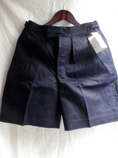 60's Vintage Dead Stock Royal Navy Shorts Blue Drill