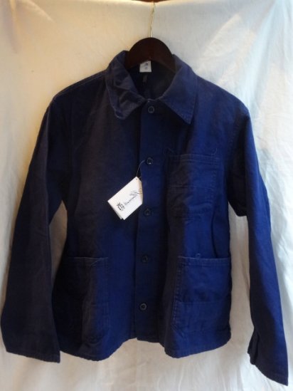 70's Vintage German Work Indigo Herringbone Jacket <BR>A