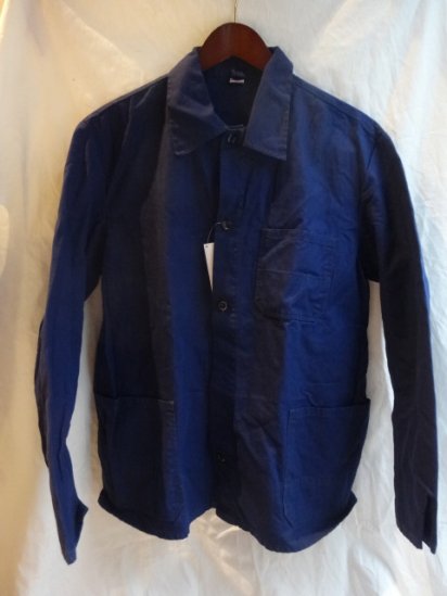 6070's Vintage German Work Indigo Herringbone Jacket <BR>B