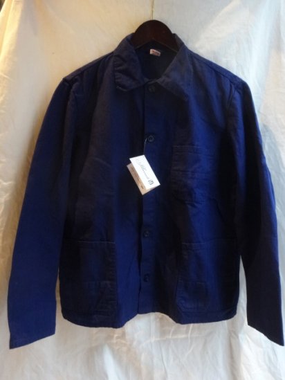 6070's Vintage German Work Indigo Herringbone Jacket <BR>C