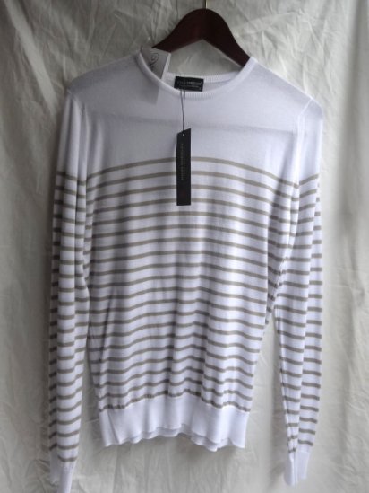 JOHN SMEDLEY Sea Island Cotton Crew Neck  MADE IN ENGLAND Border