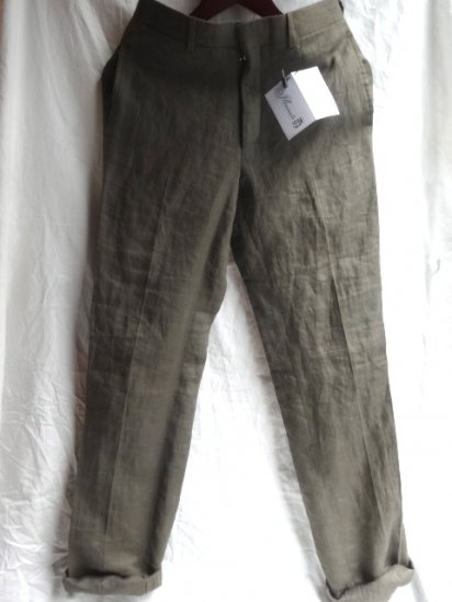 Ralph Lauren Made in Italy Linen Trousers Olive 