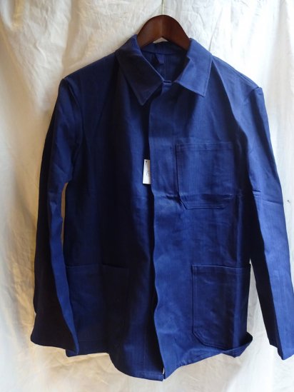 Dead Stock ! 80's Vintage German Work Indigo Herringbone Jacket <BR>A