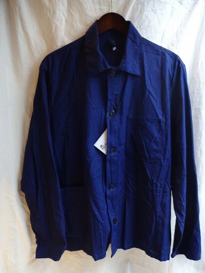 Dead Stock ! 70's Vintage German Work Indigo Herringbone Jacket <BR>C