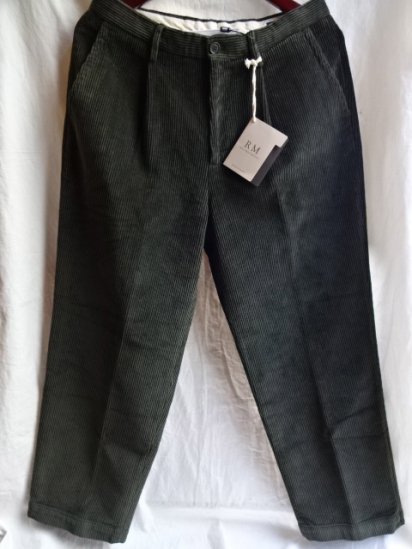 RICCARDO METHA Corduroy 1Tac Trousers Made in Italy  Olive