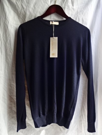 John Smedley Cashmere & Silk Knit Made in England Navy