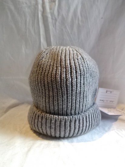Made in France 100% Wool Knit Cap Gray