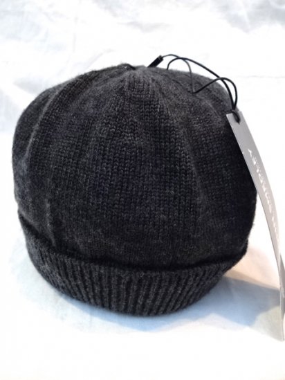 JOHN SMEDLEY Merino Wool Knit Cap MADE IN ENGLAND Charcoal 