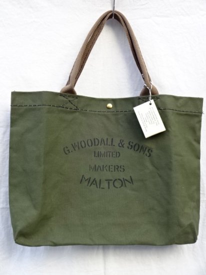 G.Woodall & Sons 14oz Cotton Canvas SHOULDER BAG POPPER Made in England Olive